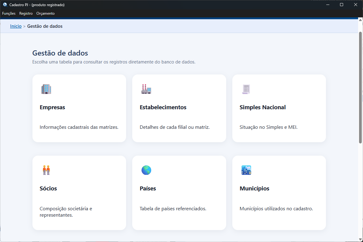 Tela 2 - Consulta de empresas